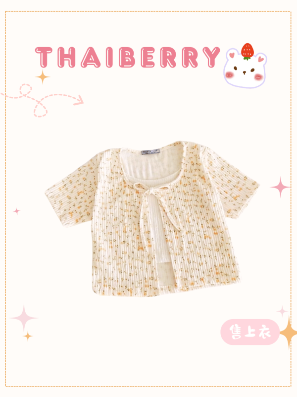 (現貨) 假兩件碎花上衣 (๑•ૅω•´๑)