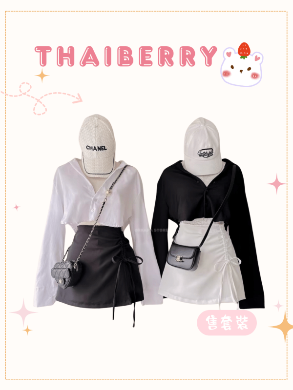 (預購) 泰國 黑白襯衫 套裝