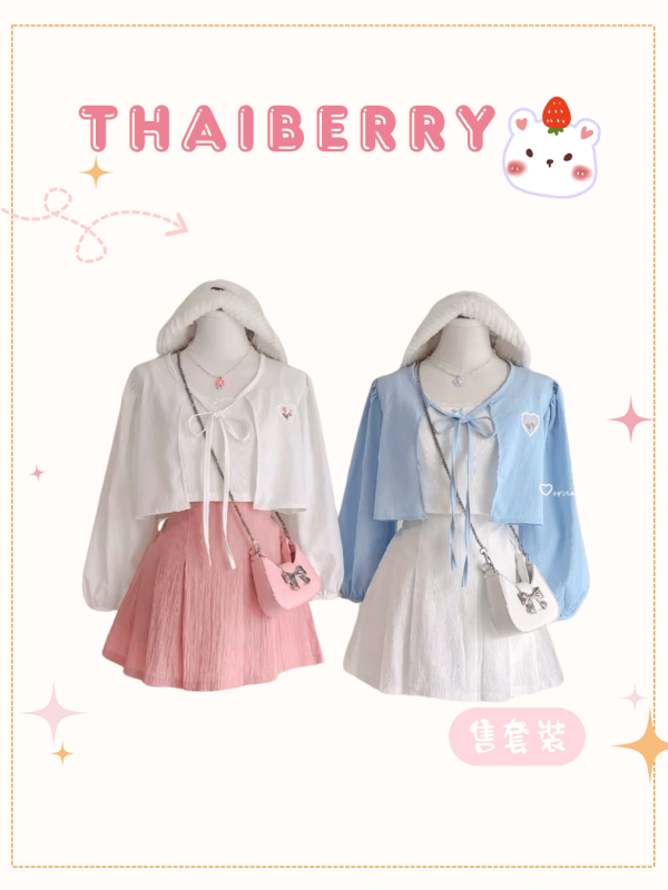 (預購) 泰國 長袖套裝 淺藍/粉白